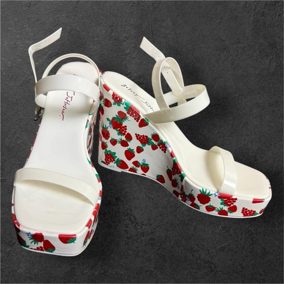 Betsey Johnson Shoes - NEW Betsy Johnson White and Red Strawberry Wedges